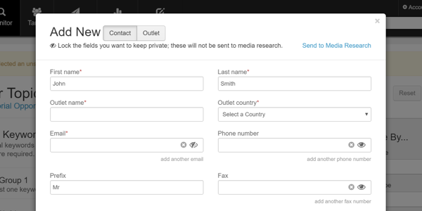 Contact Outlet Modal